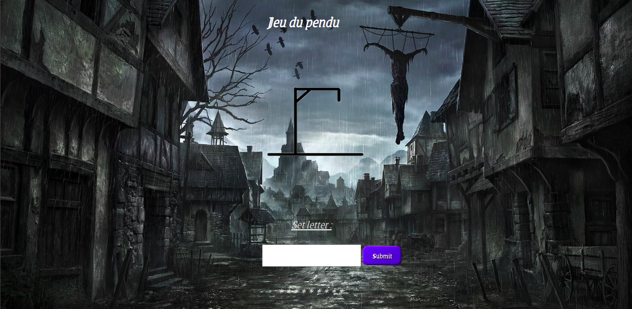 First image of website Hangman